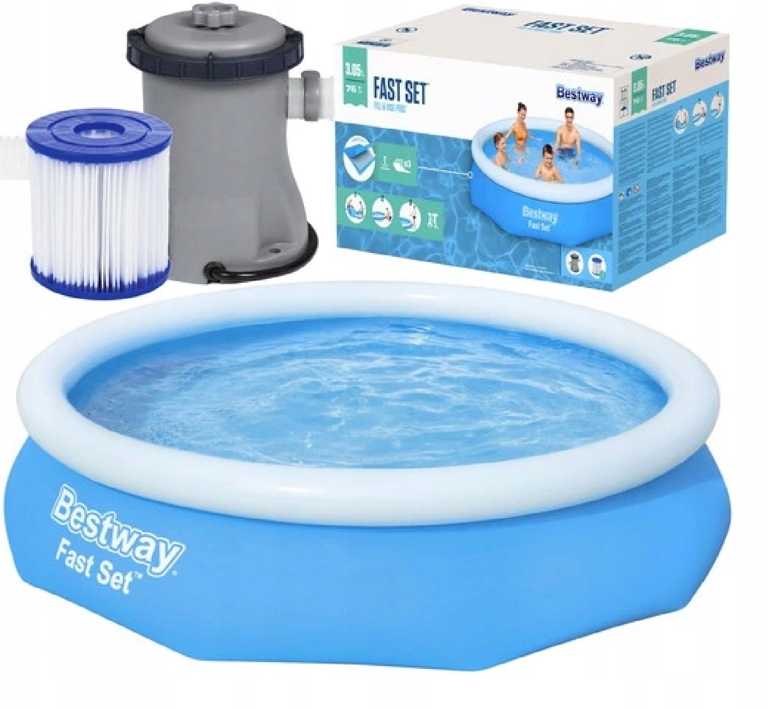 Basen Rozporowy Bestway 305x76cm 57270 +pompa Filt