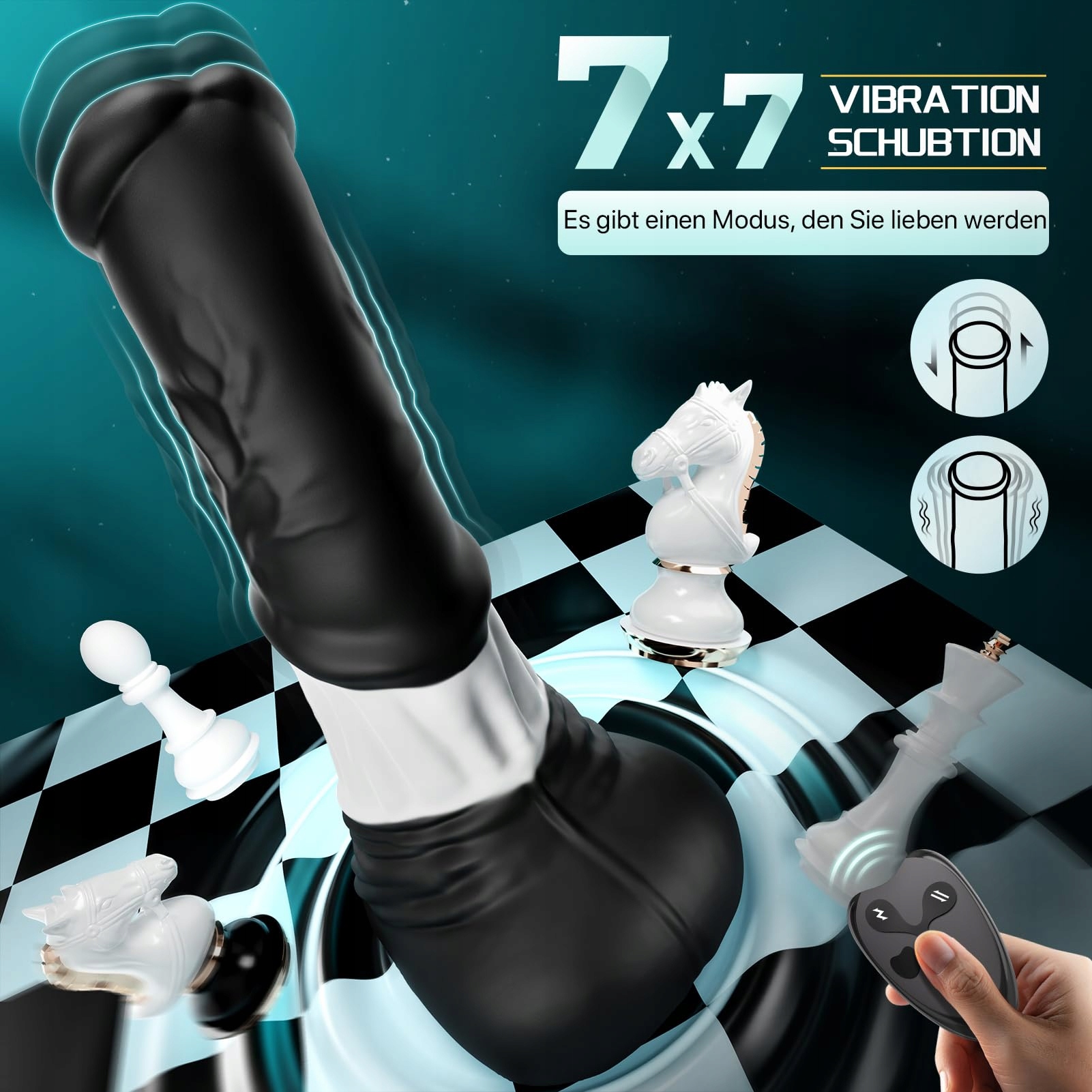 FANTASY Pferd Dildo Analny XXL 30CM Wibrator 7 Funkcji Dla Kobiet Mężczyzn — miniatura 8