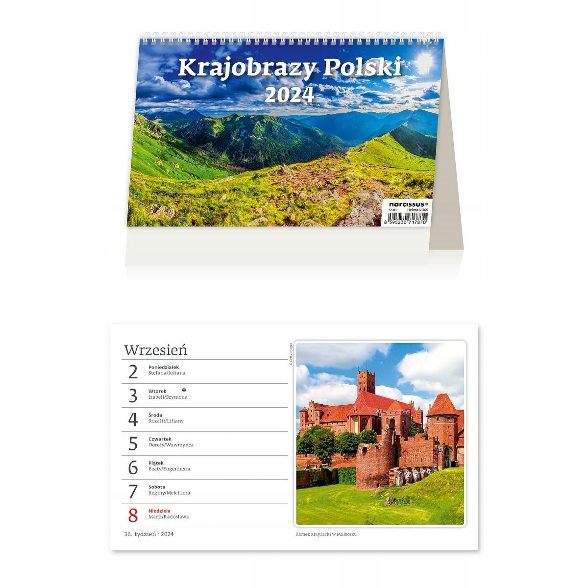 Kalendarz 2024 biurkowy Krajobrazy Polski tygodnio 22,18 zł Allegro