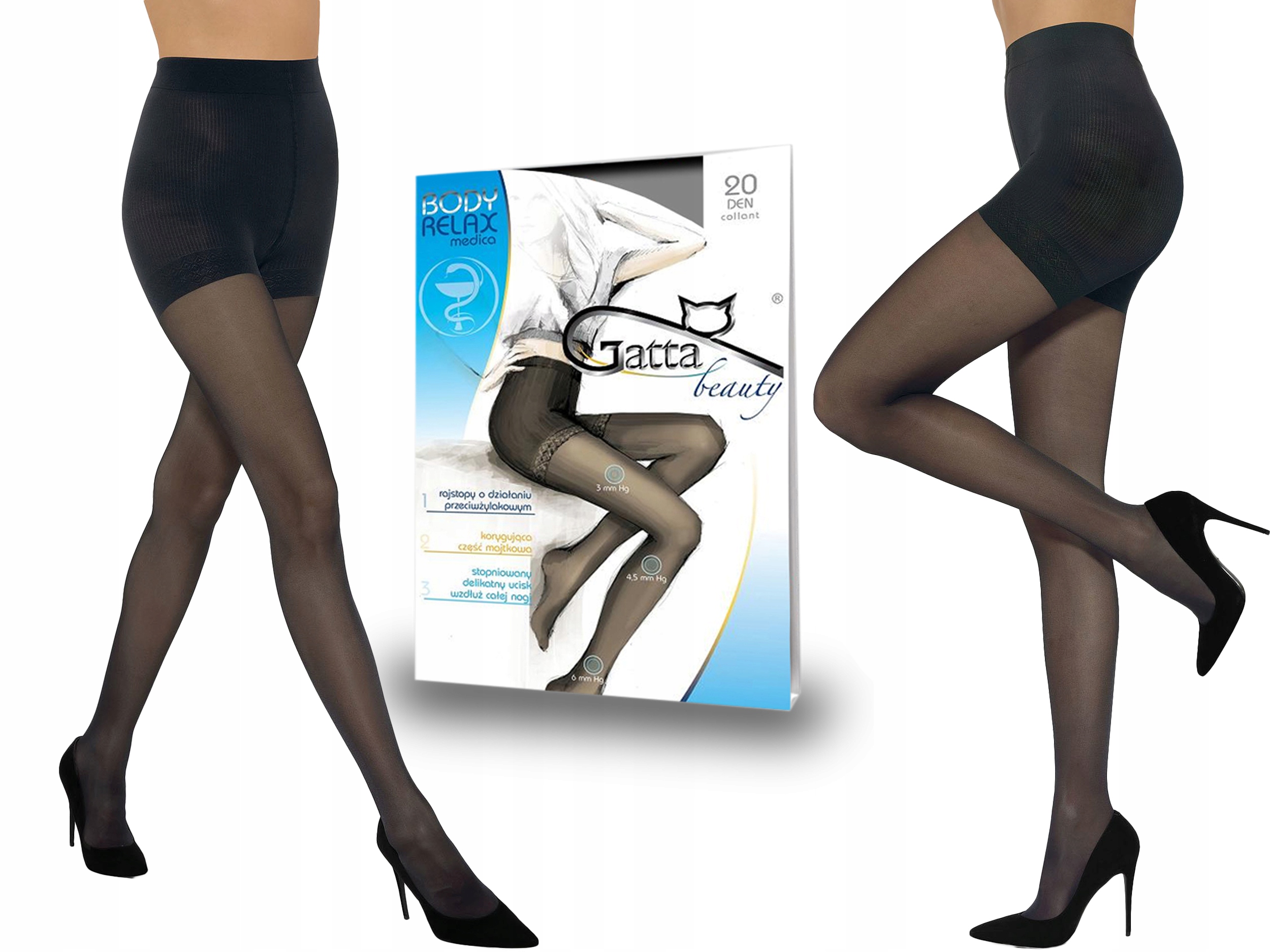 

Rajstopy Gatta Body Relax Medica, 20 den fumo 5-XL