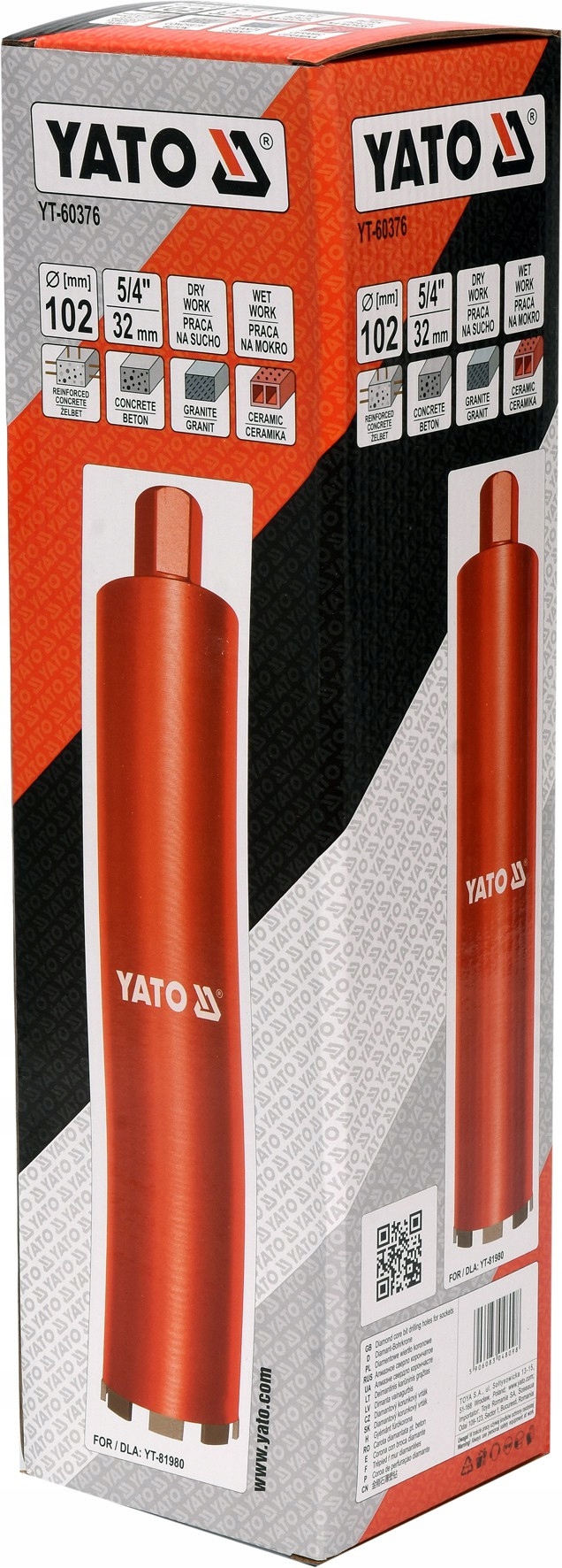 2 x YATO WIERTŁO KORONOWE OTWORNICA DO WIERTNICY 102MM Seria GRF