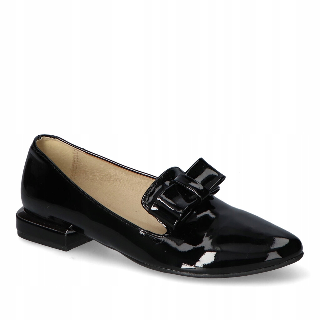 Lordsy Mokasíny Krzyś-but 137 Černý lak Mašle 36