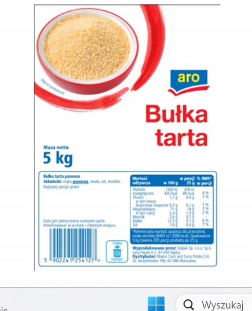 aro Strouhanka 5 kg Velké balení pro gastronomii
