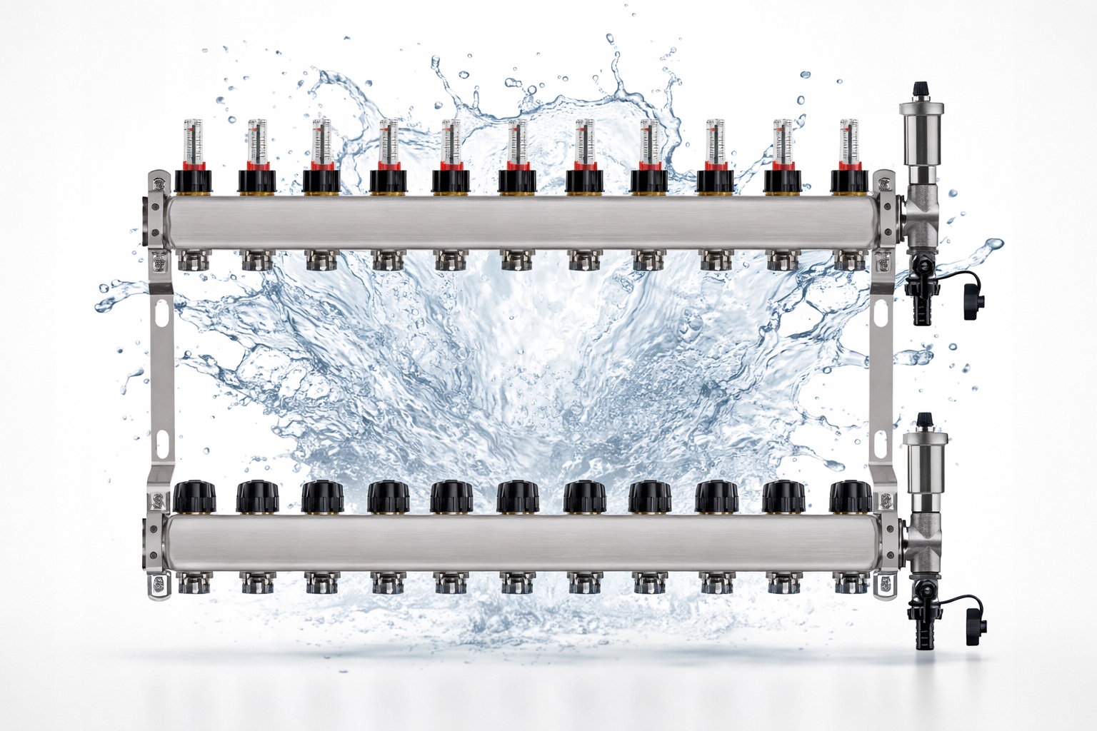 Rozdělovač pro podlahu nerezový 11-okruhové podlahové vytápění