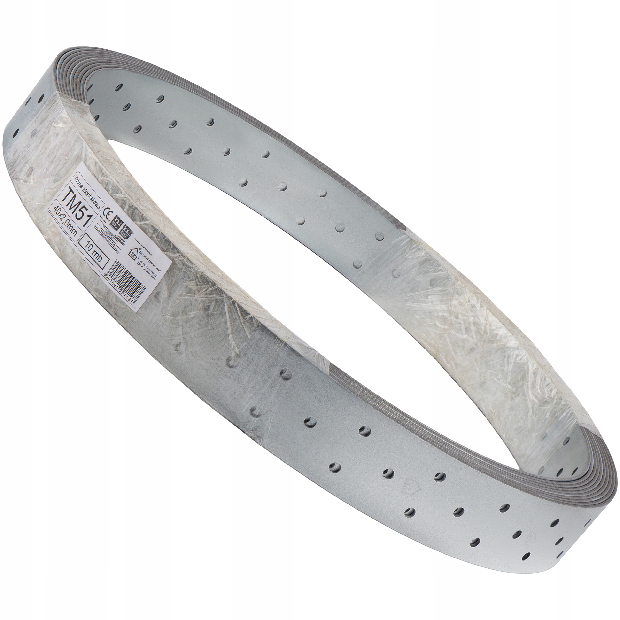 Koncentrovaná perforovaná páska 40 x 2 mm x 10 m ocelová TM51