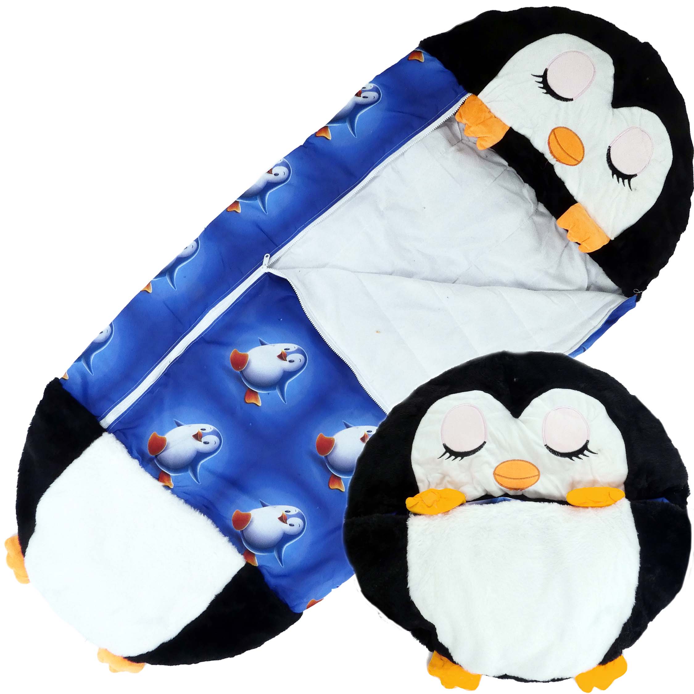 

Śpiwór Dziecięcy Poduszka 2w1 Pingwin Przytulanka