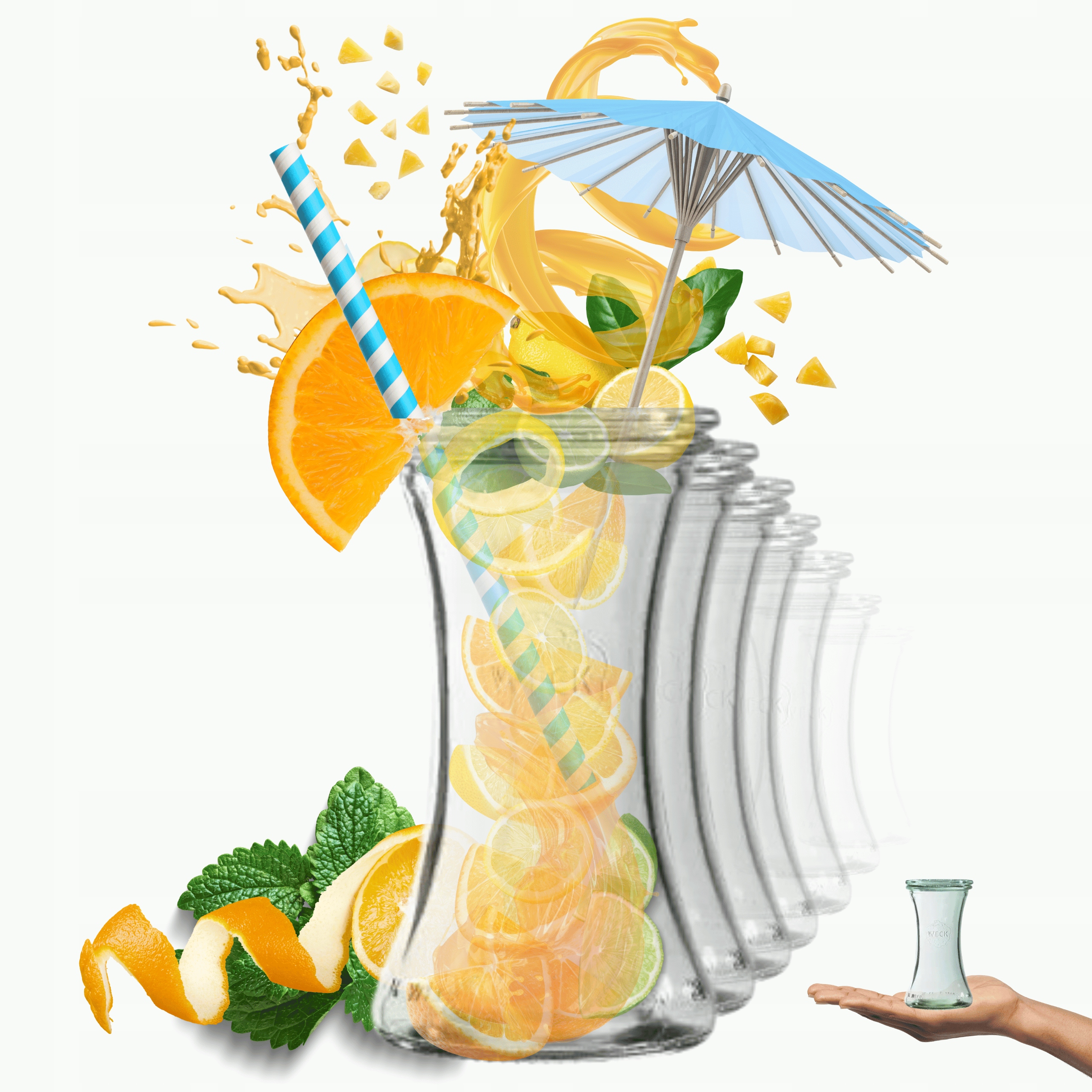Sklenice Weck 200 ml sklenice ozdobné Deli na dezerty pohárky 12 Ks