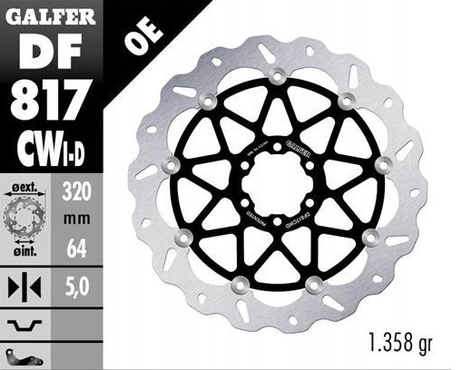 Galfer Predná Brzdová Kotúčka Bmw Hp 4 '12- S 1000R/RR '09-'23 Moto Guzzi 1