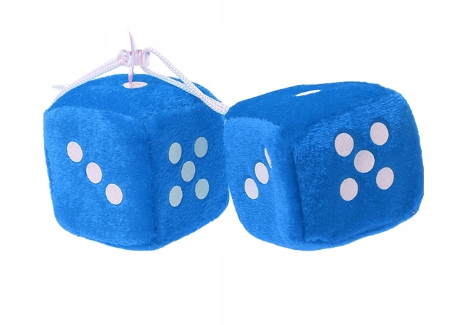 PLUSZOWE KOSTKI ZAWIESZKA NA PRZYSSAWKE DO SAMOCHODU AUTA NA SZYBE 2 SZT