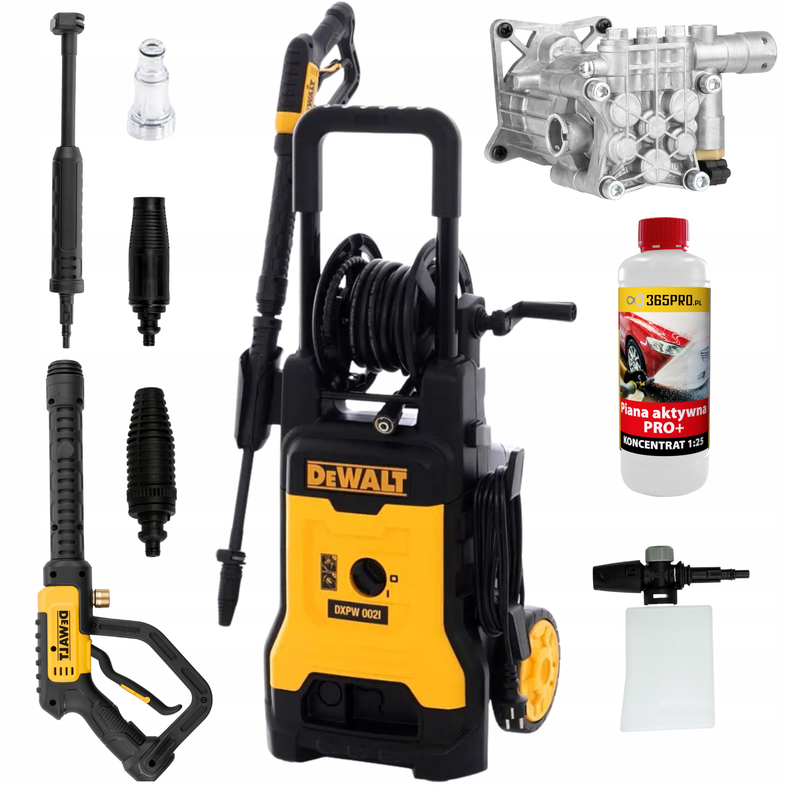 DEWALT MYJKA CIŚNIENIOWA 240BAR PROFESJONALNA ALU POMPA +5l piany