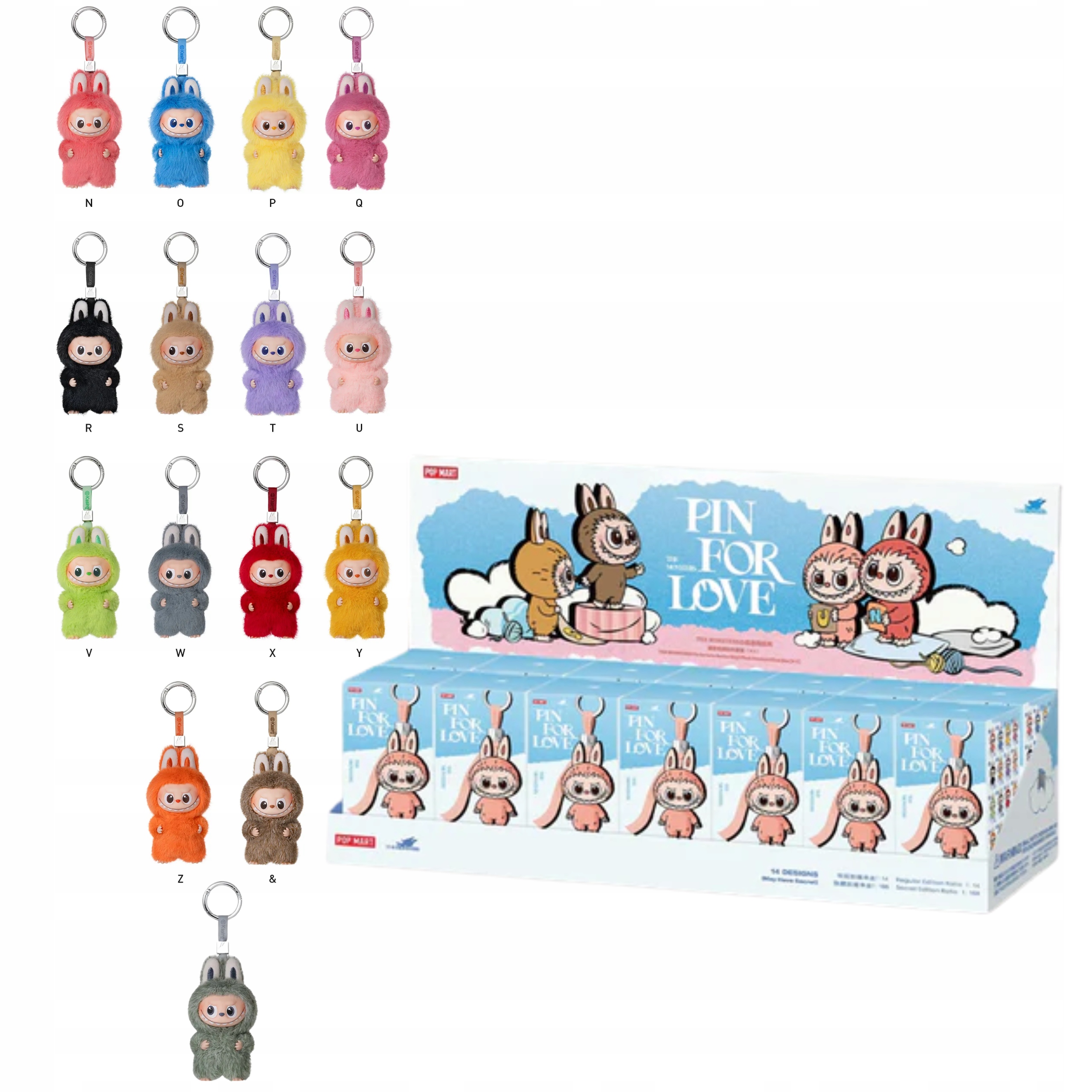 POPMART Labubu PIN FOR LOVE N-Z アソートボックス ORYGINALNE LABUBU PIN FOR LOVE N-Z CAŁY ZESTAW 14X BLIND BOX