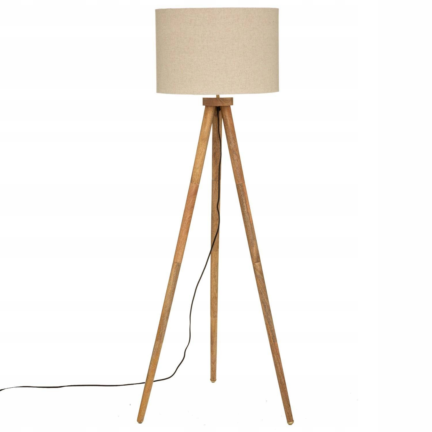 Lampa Podłogowa Trójnóg Olga 60X150 CM Beżowy Wysoki Dekoracyjny E 27
