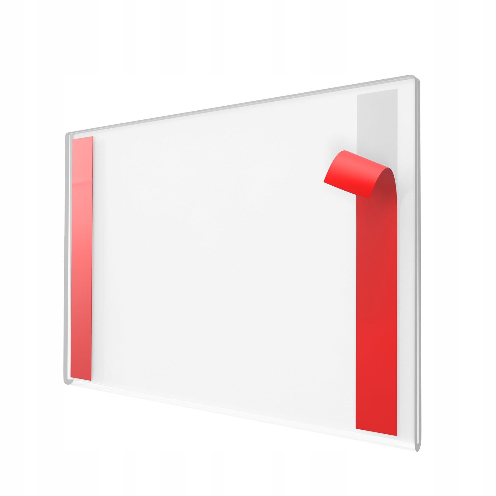 A6 Poziom KOSZULKA TABLICZKA RAMKA KIESZEŃ WISZĄCA z Taśmą PLEXI (pleksi)