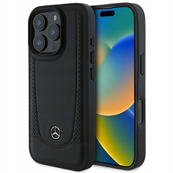 Mercedes MEHCP16XARMBK iPhone 16 Pro Max 6,9" černo/černé pevné pouzdro z kůže