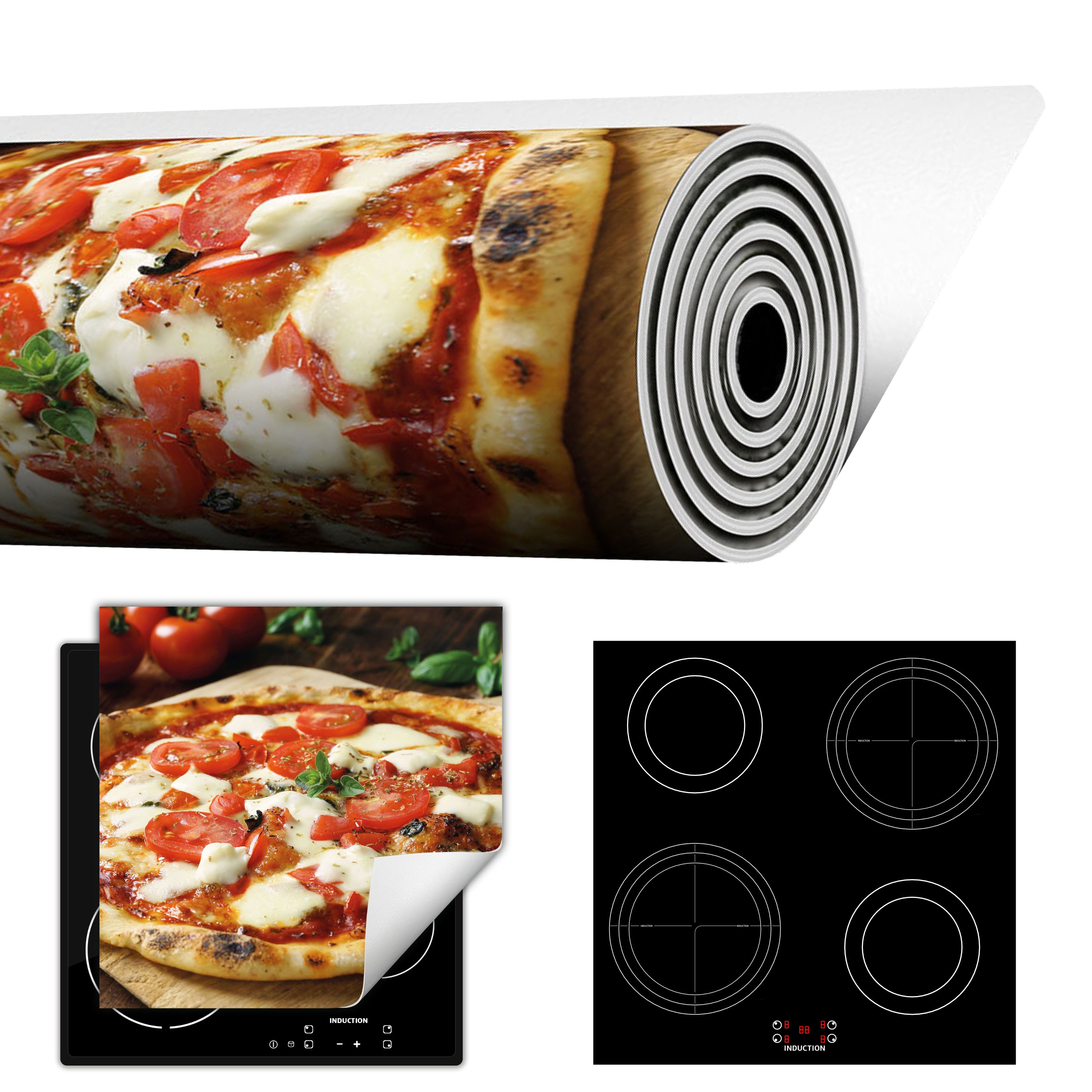 Ochranná Podložka Na Sporák Rolovací Deska 50x52 pizza rajče