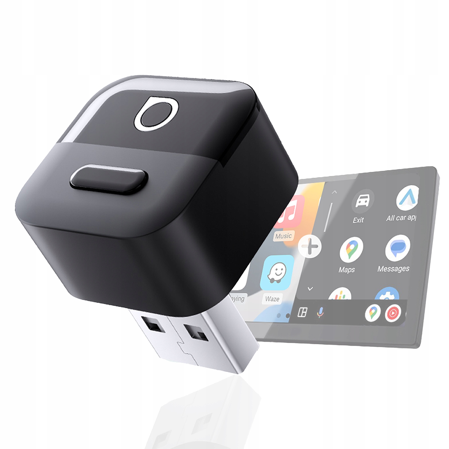 Adapter Bezprzewodowy Android Auto Carplay Do Auta WiFi 6 na 2 Telefony 2w1