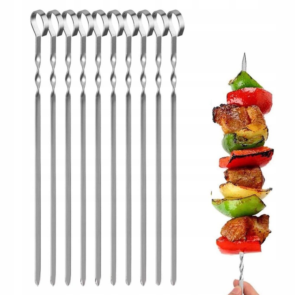 SZPIKULCE SZPILKI DO SZASZŁYKÓW MIĘSA 49CM 10SZT