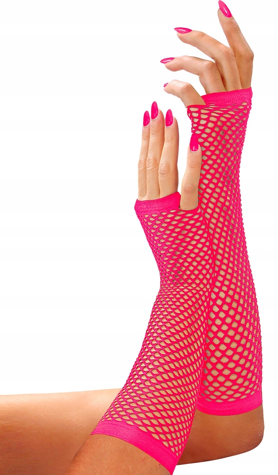 RĘKAWICZKI Siatki Siateczkowe Kabaretki RÓŻOWE Neonowe DISCO Lata 80