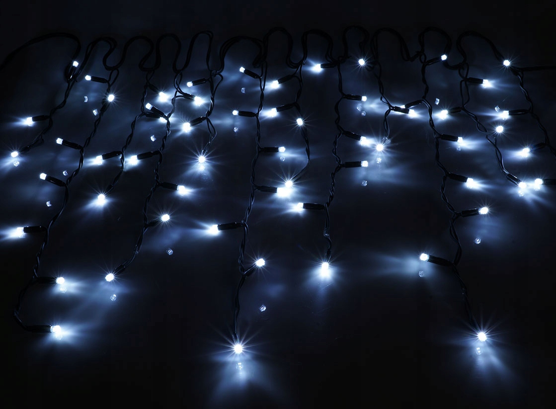 Profesionální venkovní osvětlení Led rampouchy 100 ks Flash studené s chladem 5 m