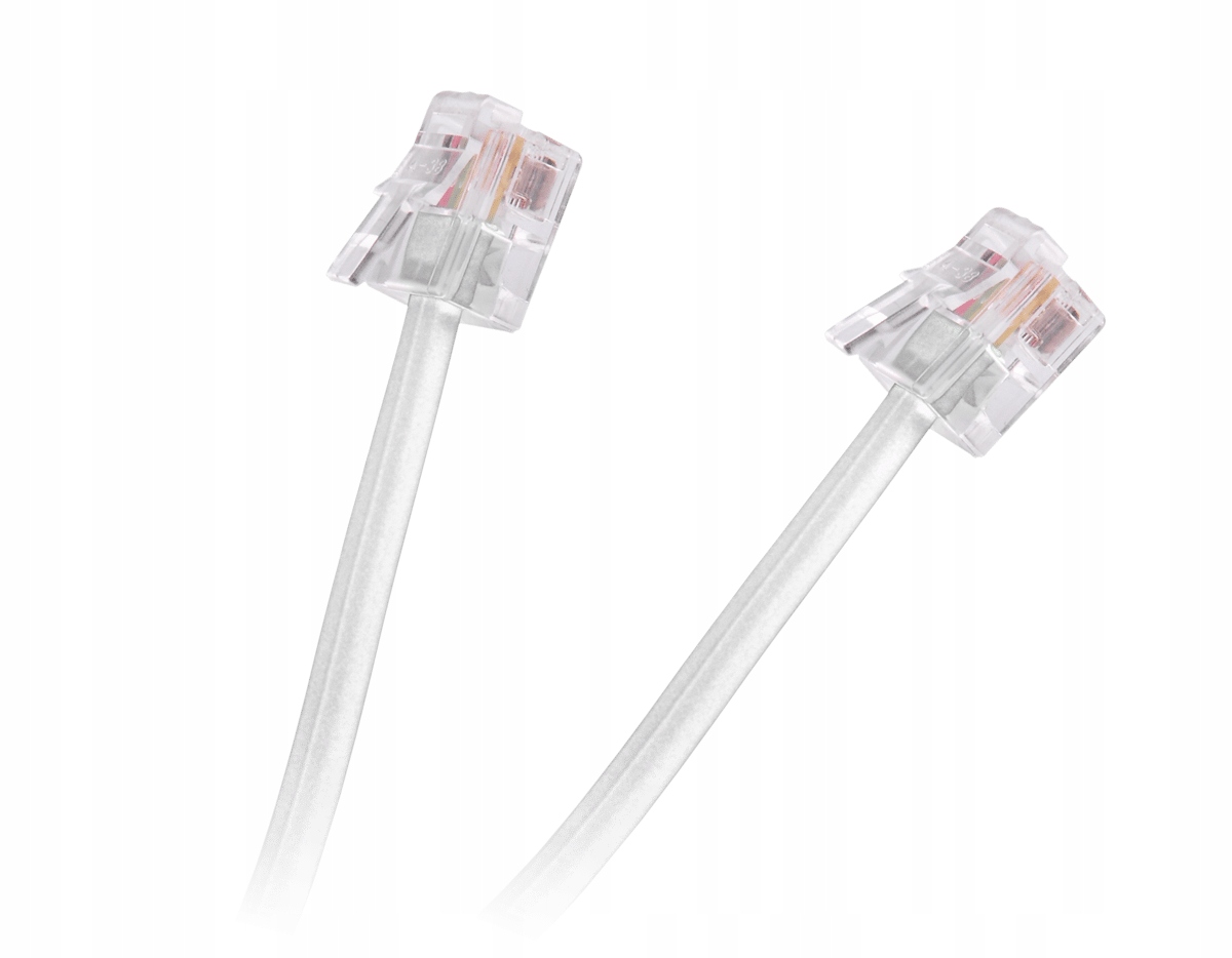 Przewód kabel telefoniczny RJ11 5m biały do telefonu stacjonarnego modemów