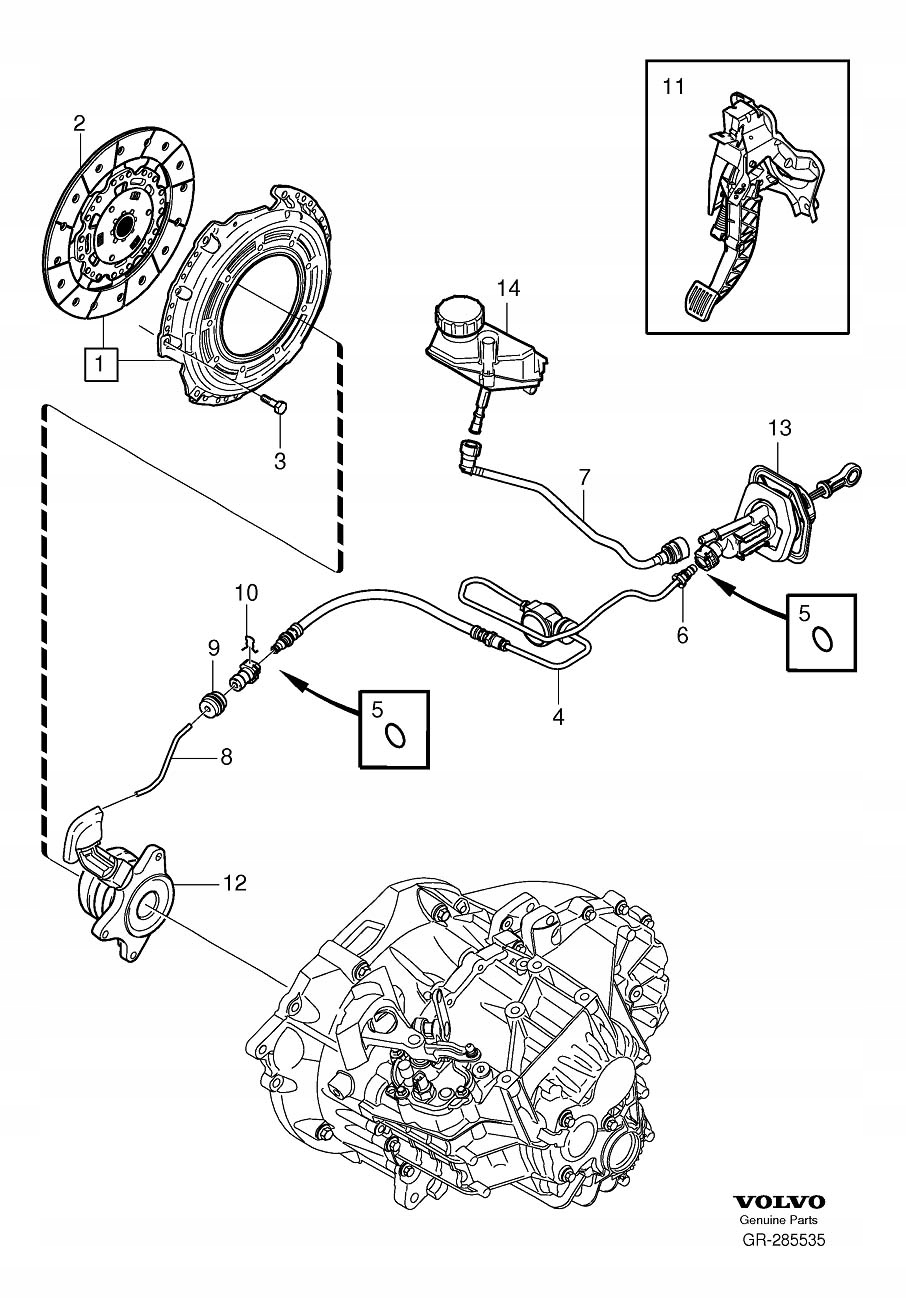 Volvo S60 V60 odpojovací kabel spojkové pumpy 31259443