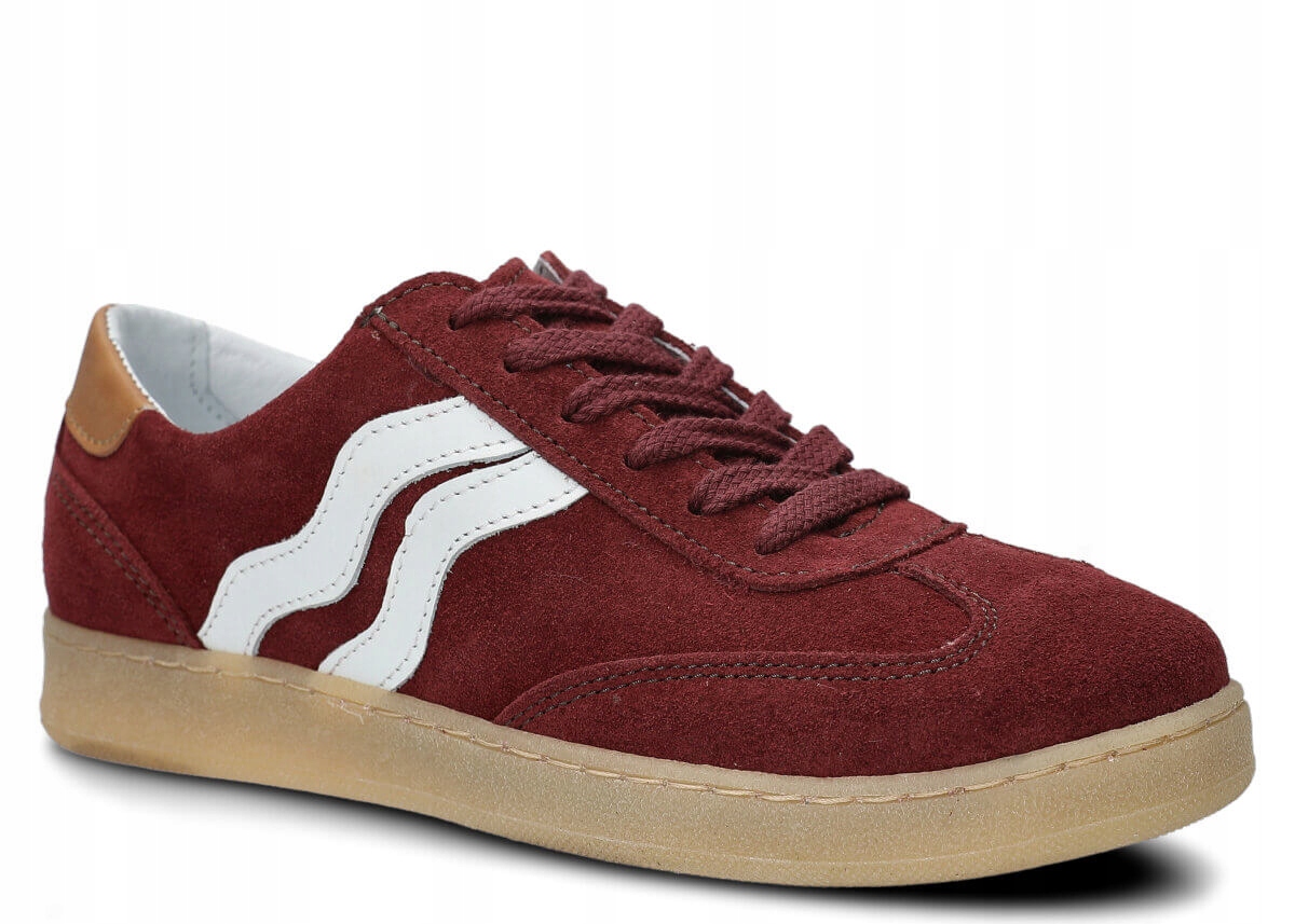 Dámské kožené polobotky bordový velur Nagaba 129, pohodlné, casual 40