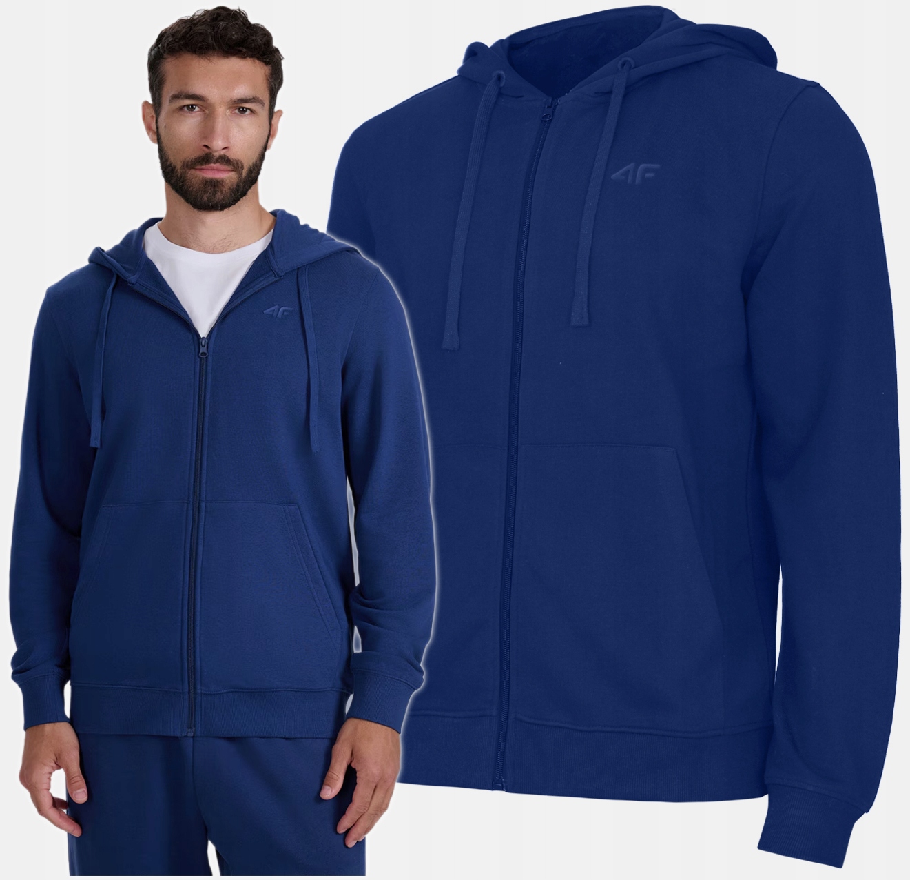 Bluza Męska Dresowa 4F Sportowa M1768 Z Kapturem Rozpinana L