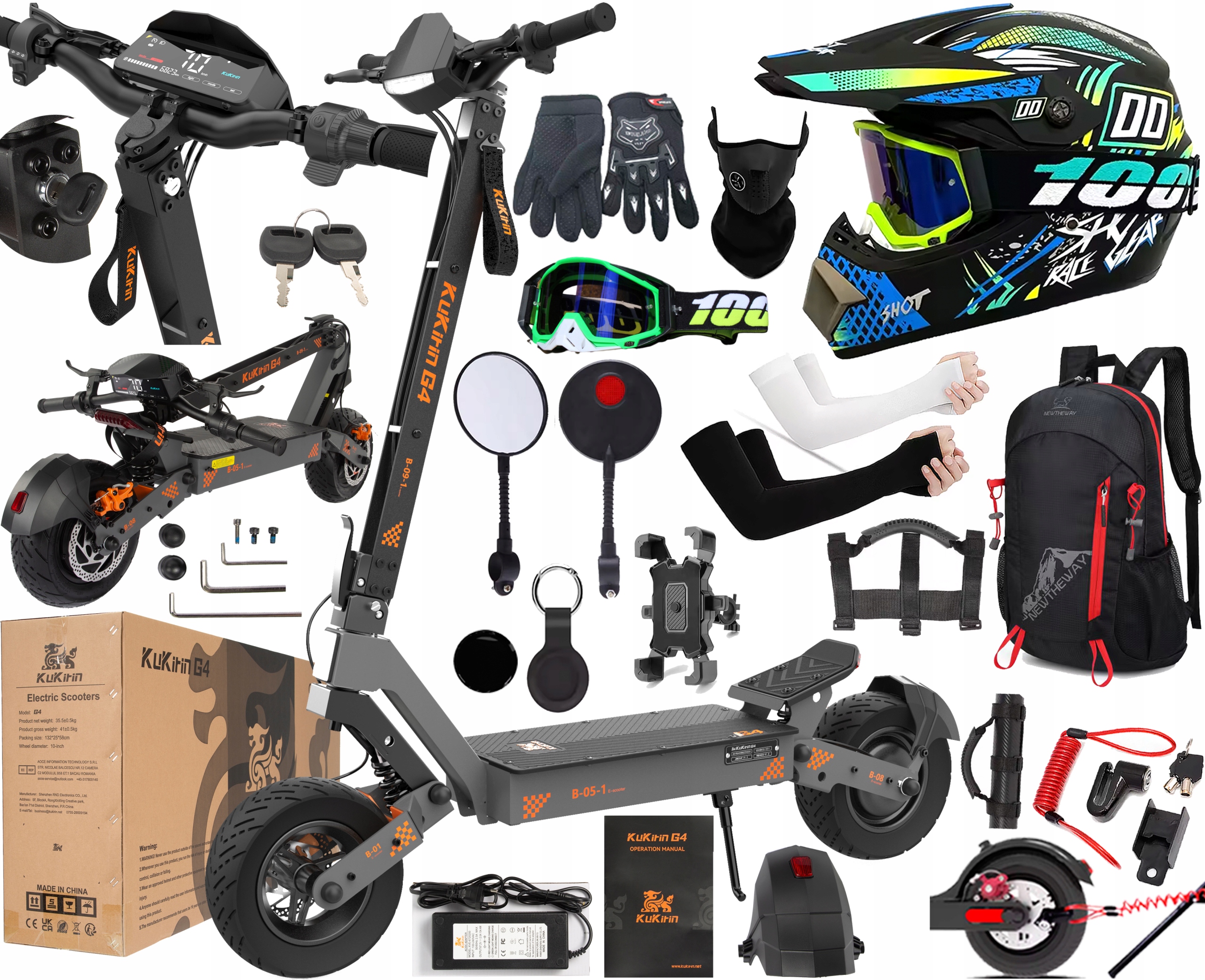 KuKirin G4 Elektrická vozidla 2000W 60V 20Ah 70KM/H 75KM +11 Dárek Pl