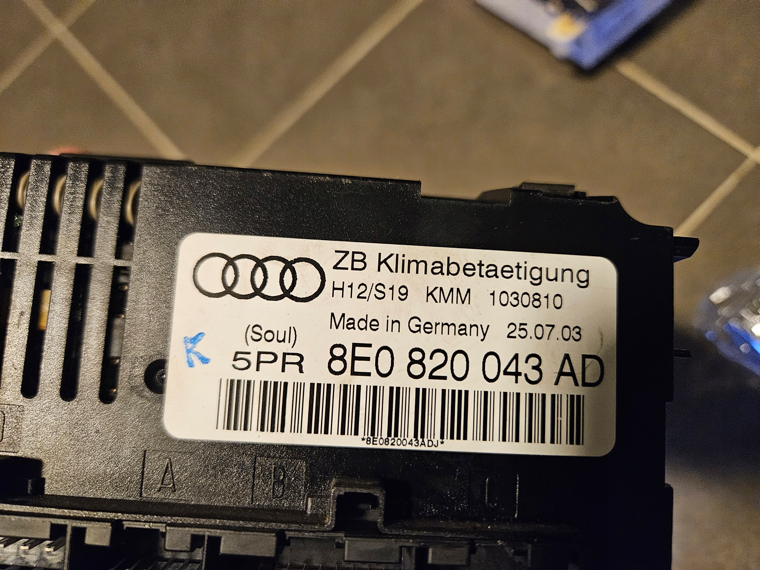 COMANDI CLIMA AUDI A4 B6 8E0820043AD