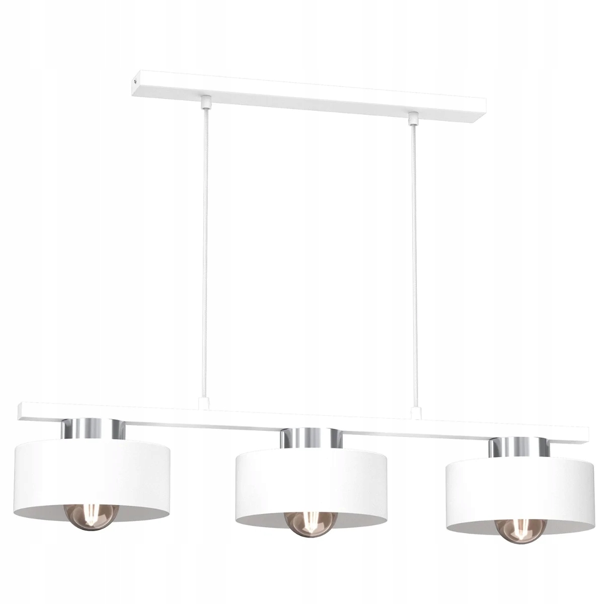 Závesná lampa trojitá biela chrómová 81 cm do jedálne nad stôl Luminex