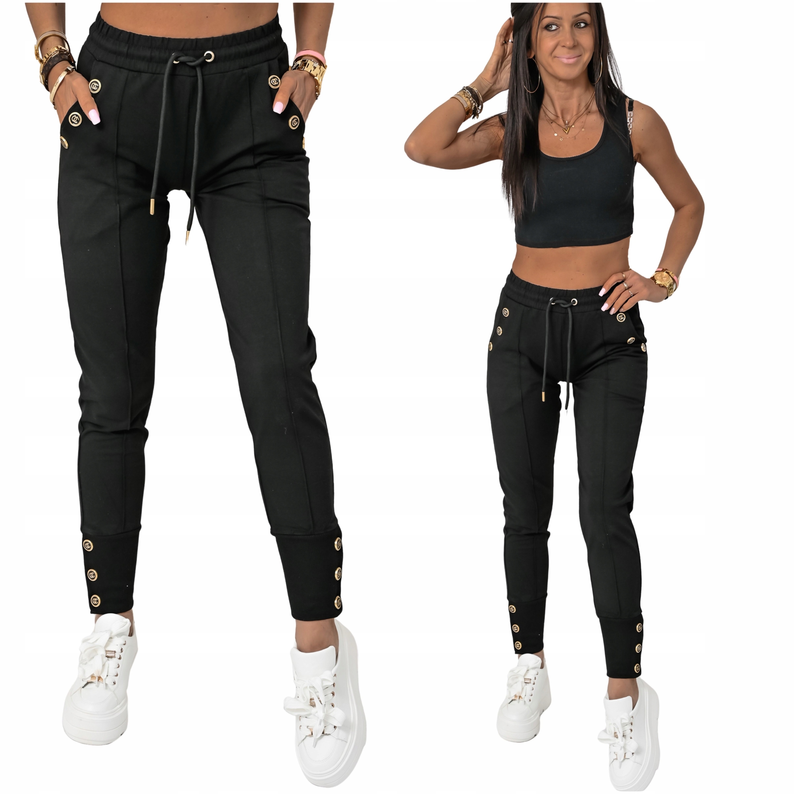 Stylowe Spodnie Dresowe Z Ozdobnymi Guziczkami Croma! WZ.2 S