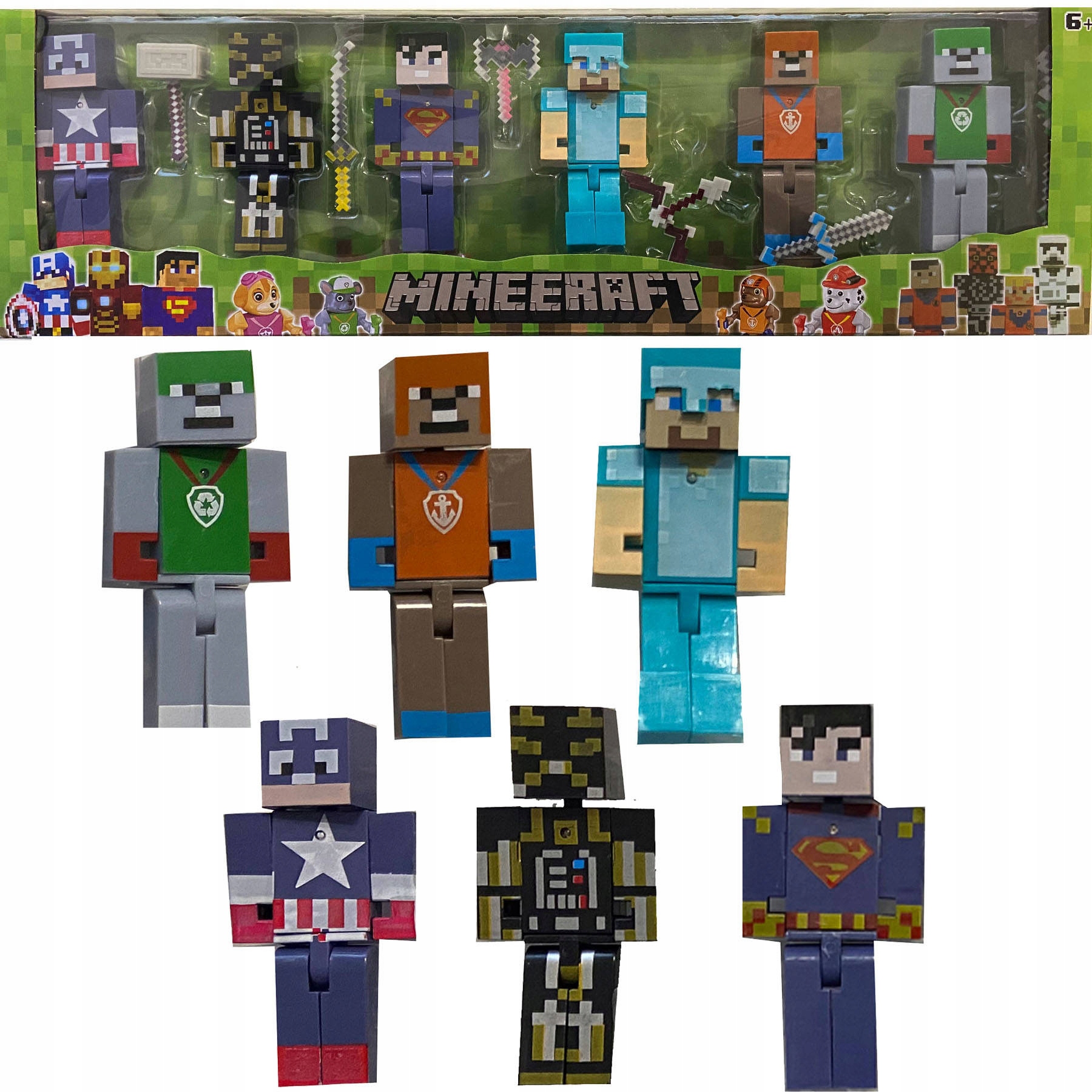 

Minecraft Duży Zestaw Figurki Akcesoria Świecące