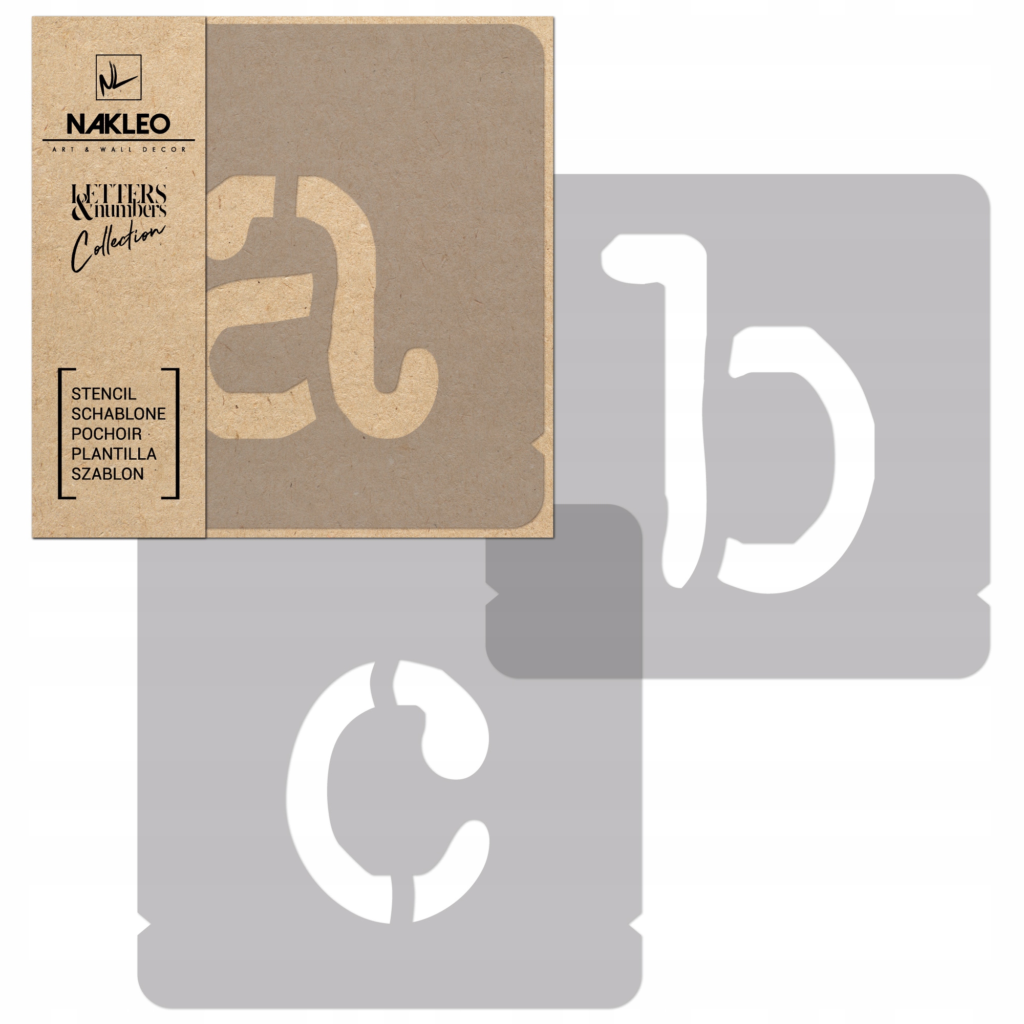 Šablony Malířské Písmena a Číslice 14 cm Opakovaně Použitelné Abeceda Sada 42 ks