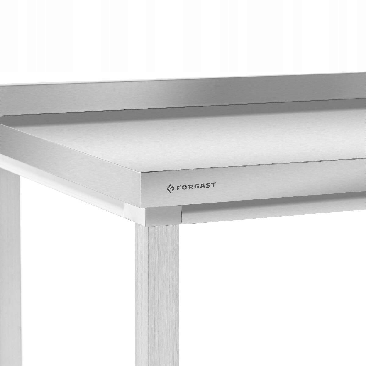 STÓŁ NIERDZEWNY PRZYŚCIENNY Z PÓŁKĄ SKRĘCANY 60X60X85 FORGAST FG15330 Długość (mm) 60