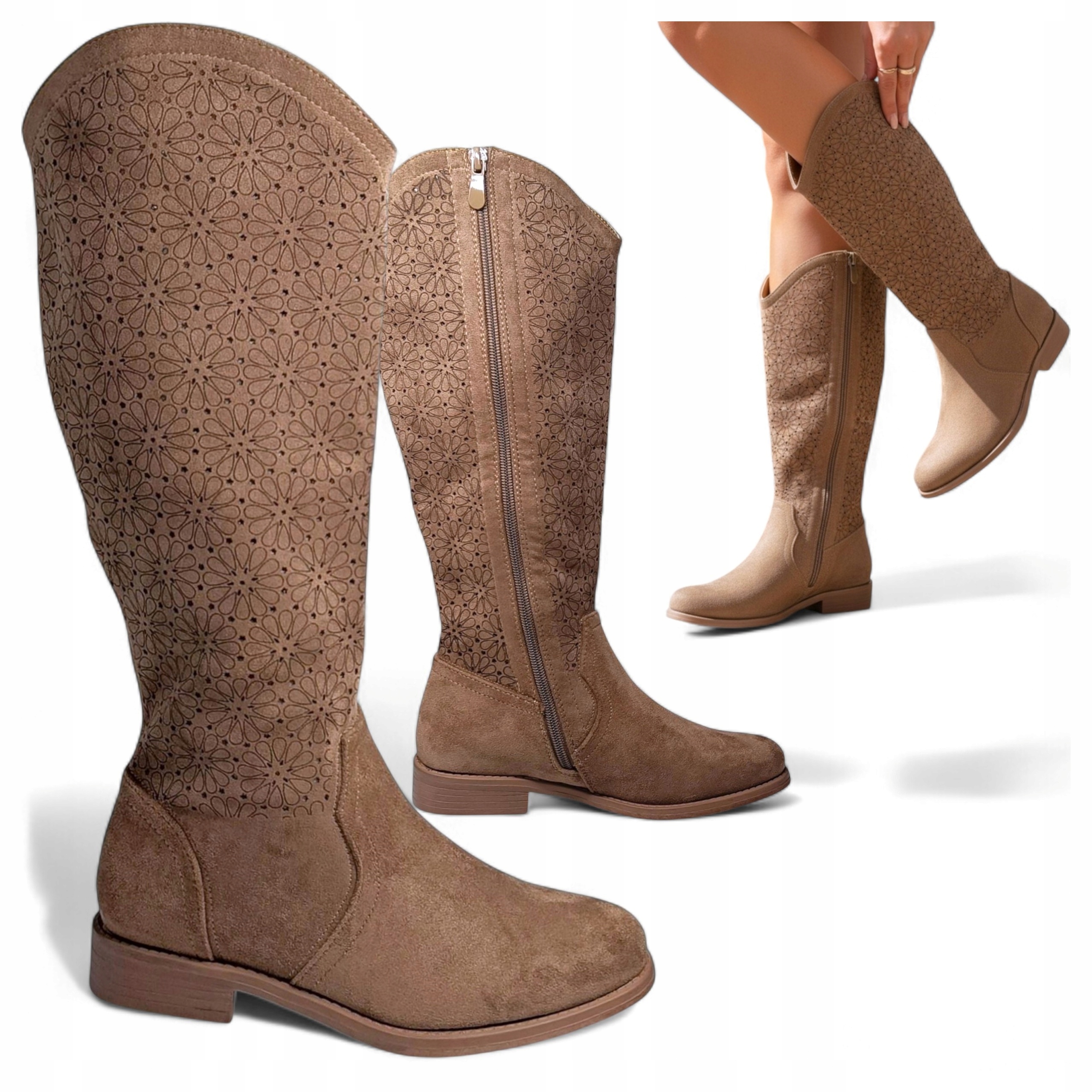 38 Barski Dámské vysoké Kovbojské Boty Podzimní kotníkové Kotníkové Boty s nízkým podpatkem, módní