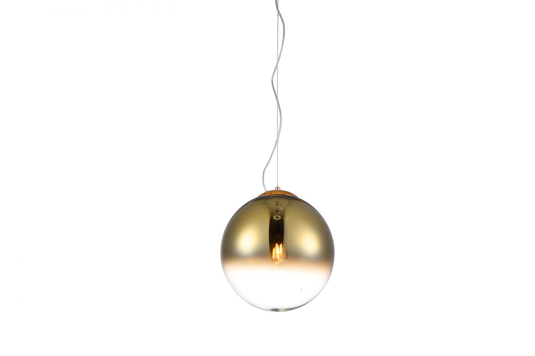 AZzardo Lampa wisząca ze szklanym kloszem kulą w kolorze złota 1xE27 30cm