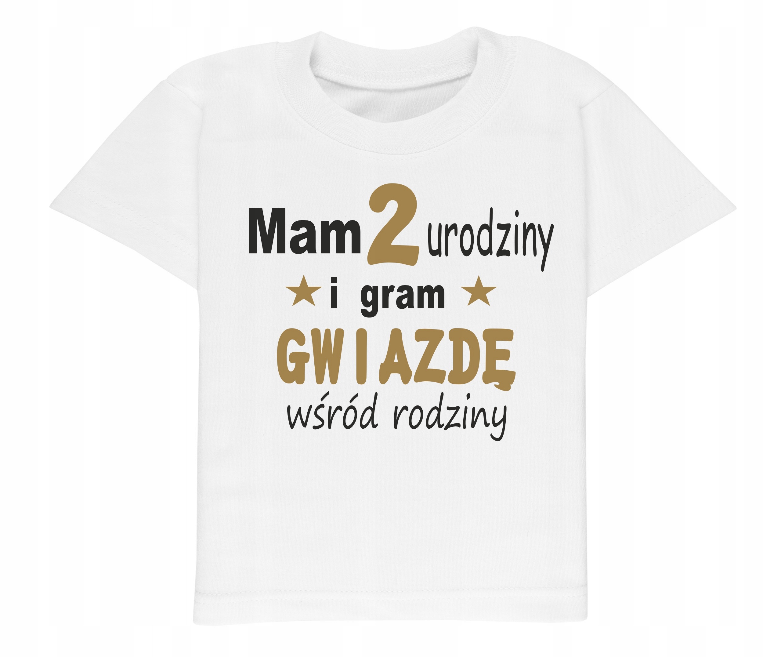 

Koszulka Mam 2 urodziny i gram gwiazdę, dwa latka