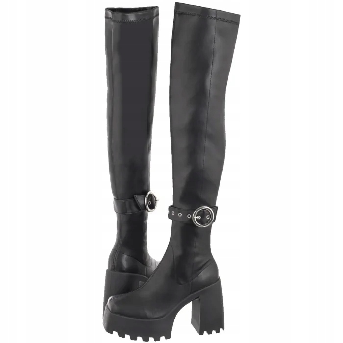 Dámské kozačky na vysokém podpatku Altercore Jenna Black, černé