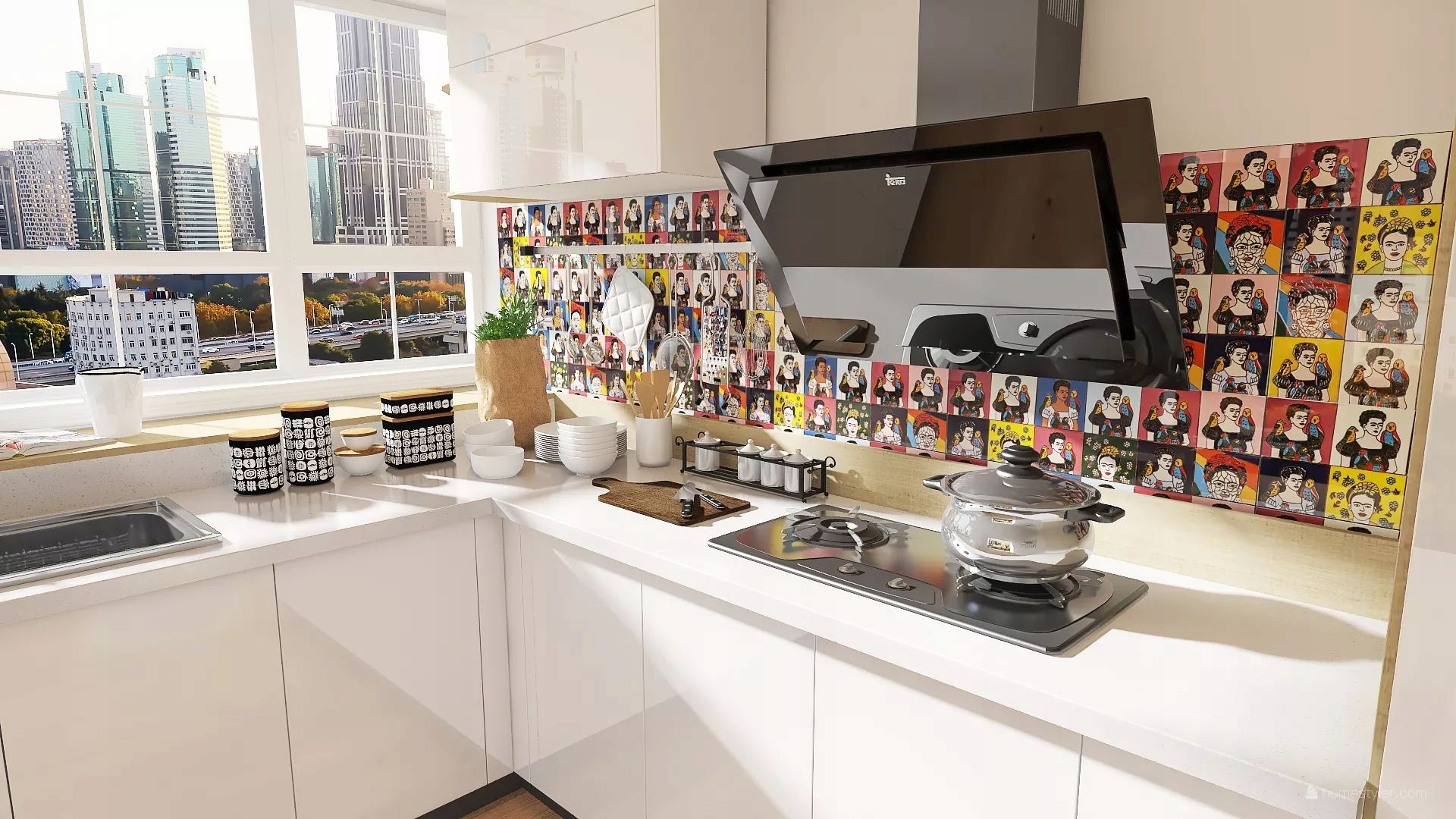 Płytki Ścienne 10x10 Dekoracyjne Frida Kahlo Meksykański patchwork - Fridas Kolekcja Meksyk