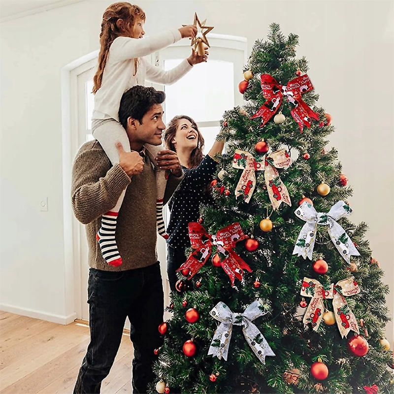 WSTĄŻKA ŚWIĄTECZNA DEKORACYJNA LEN ZESTAW 3 sztuki Rodzaj inny