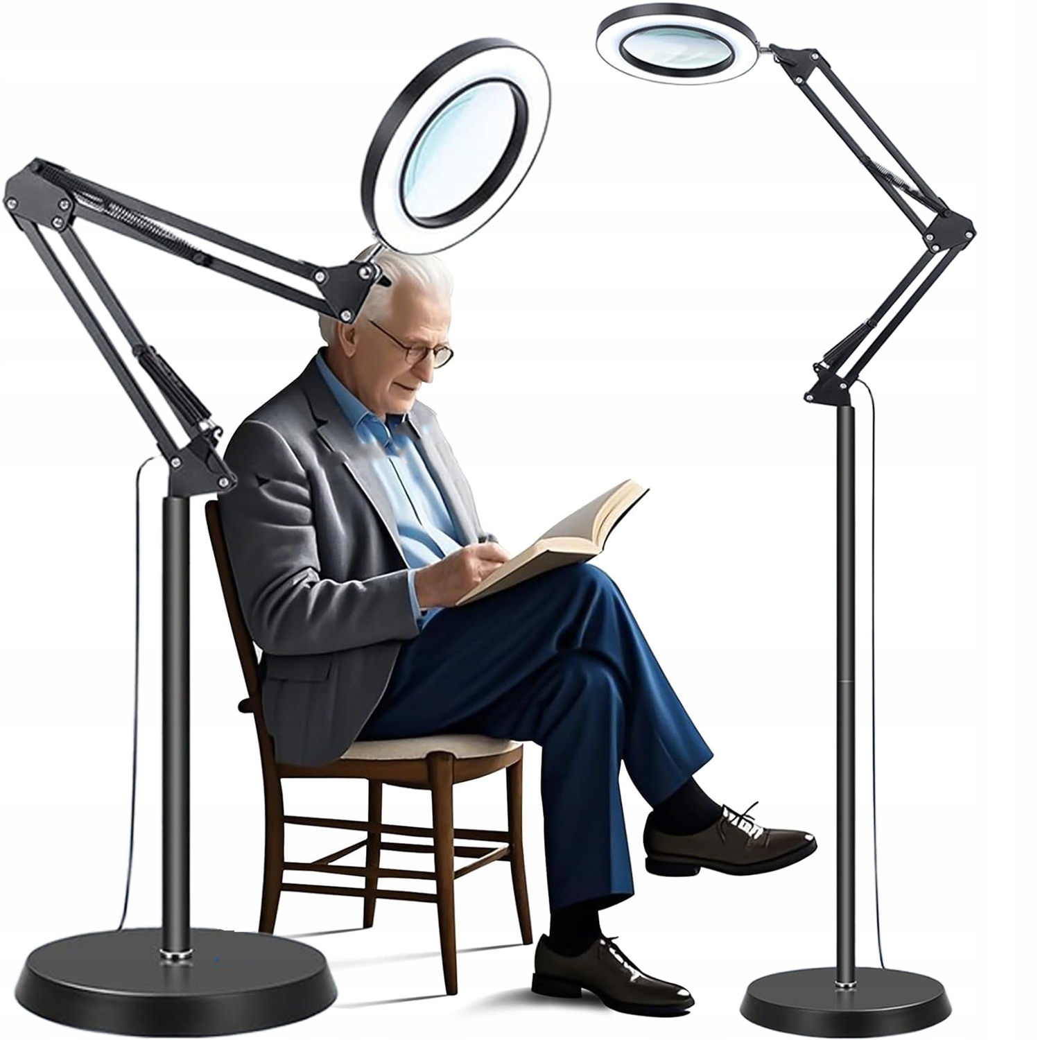 Lampa S Lupou 10X Zvětšení Pro Čtení Šití Kreslení Podlahová Lampa