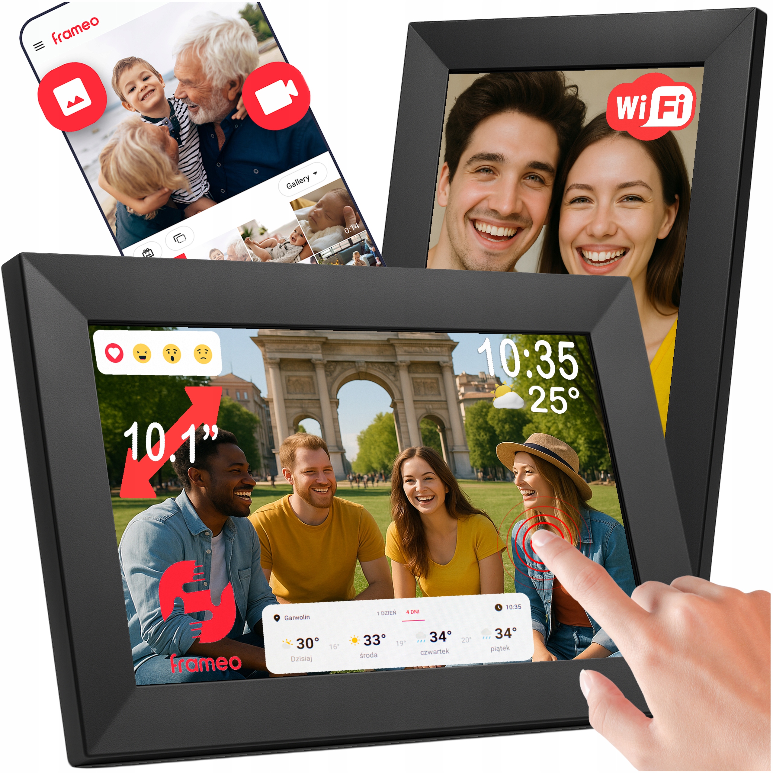 Rámeček Na Fotografie 10.1 Palců Fotorámeček Film Vysoká Kvalita Frameo