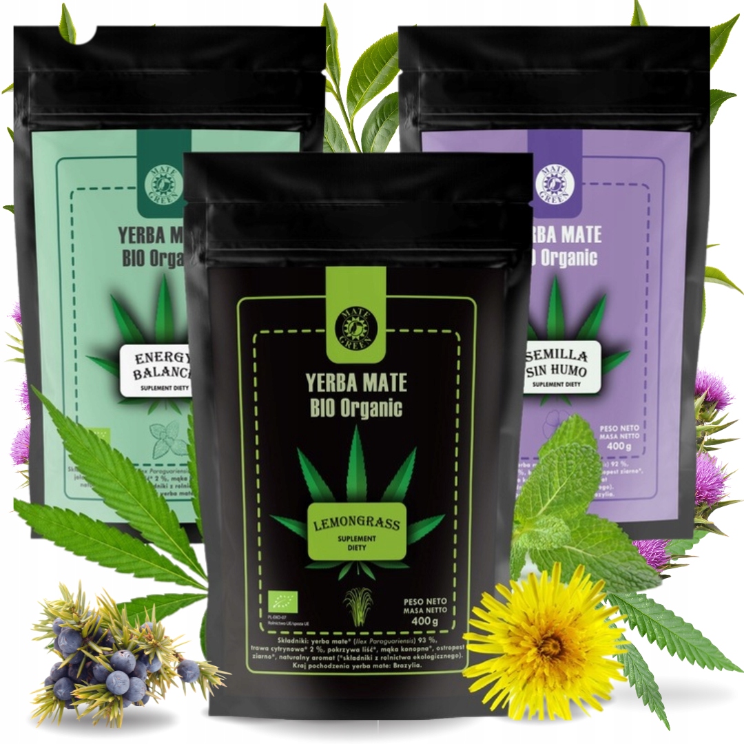 Levně Sada Yerba Mate Green Bio 3x400g Nejlepší organické příchutě