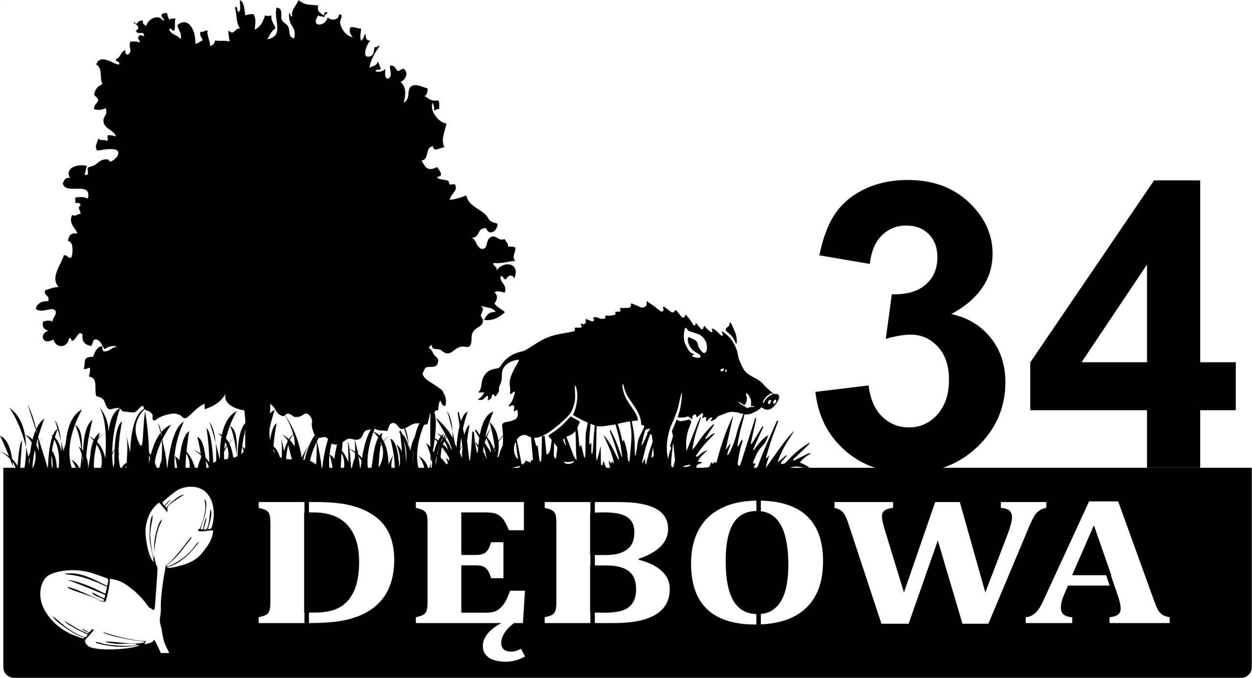 Adresa Tabuľka Dub Veľká adresátka číslo domu žalude diviak Dubová 60 cm