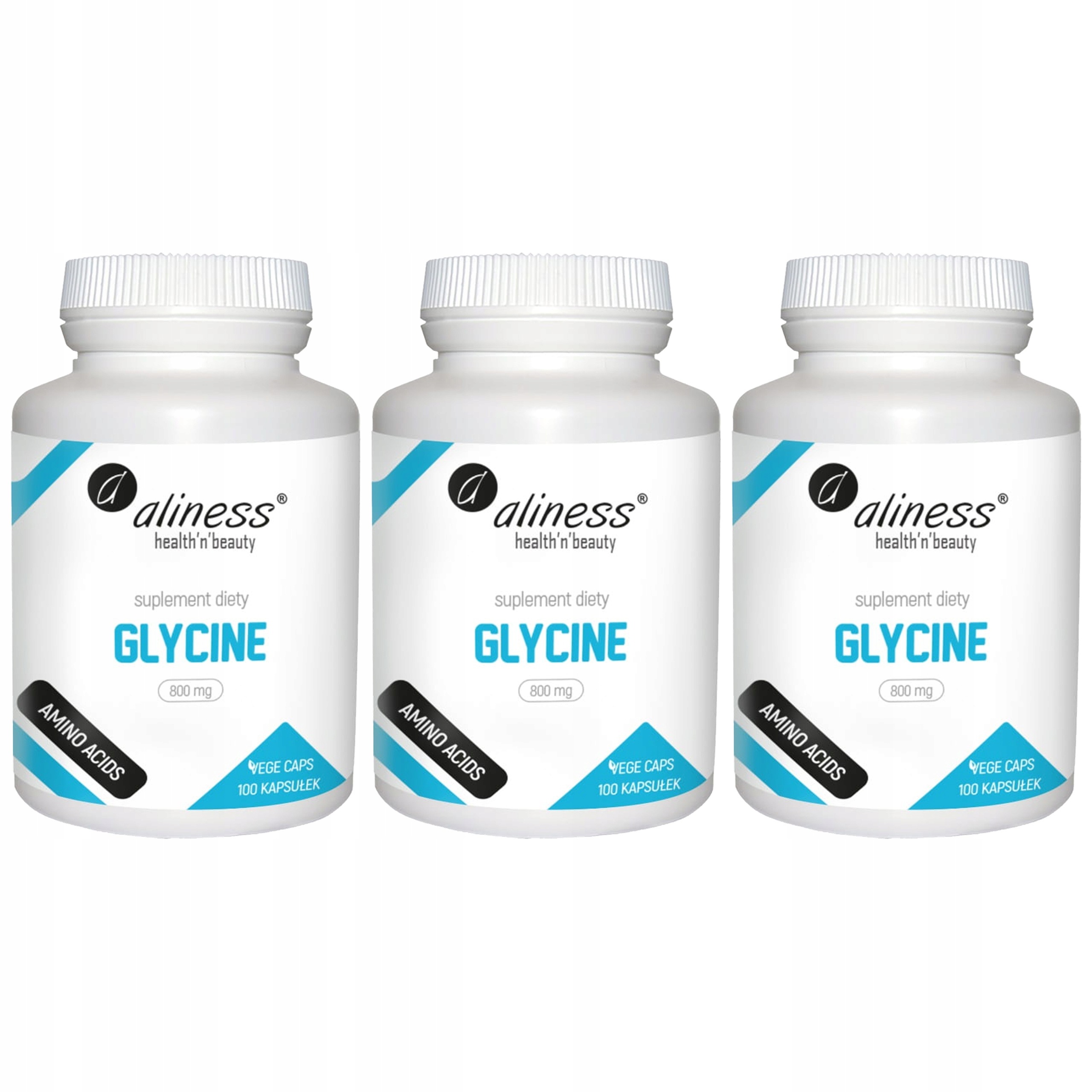 Glycin 800 mg Aminokyselina 3x 100 kapslí Stres Paměť nervů Regenerace Aliness