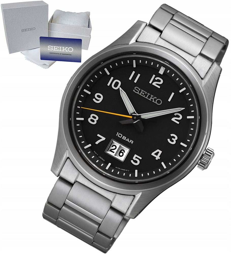 Pánské Hodinky Seiko Klasická Datumovka Safírové Sklo 10 Bar Krabička