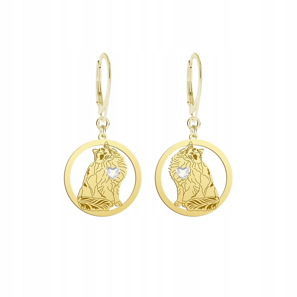 Náušnice Zlaté s kočkou Ragdoll 925 Dárek Žena Šperky Gravírování