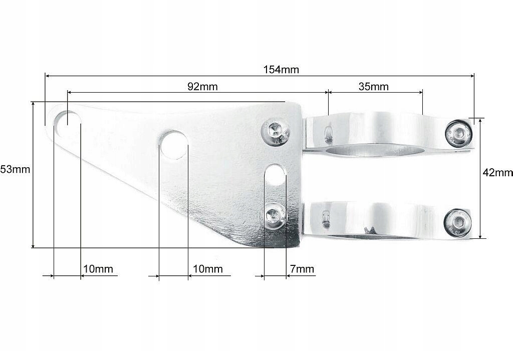 UCHWYTY REFLEKTORA PRZEDNIEJ LAMPY CHROM 35MM Vehicle Match universal product