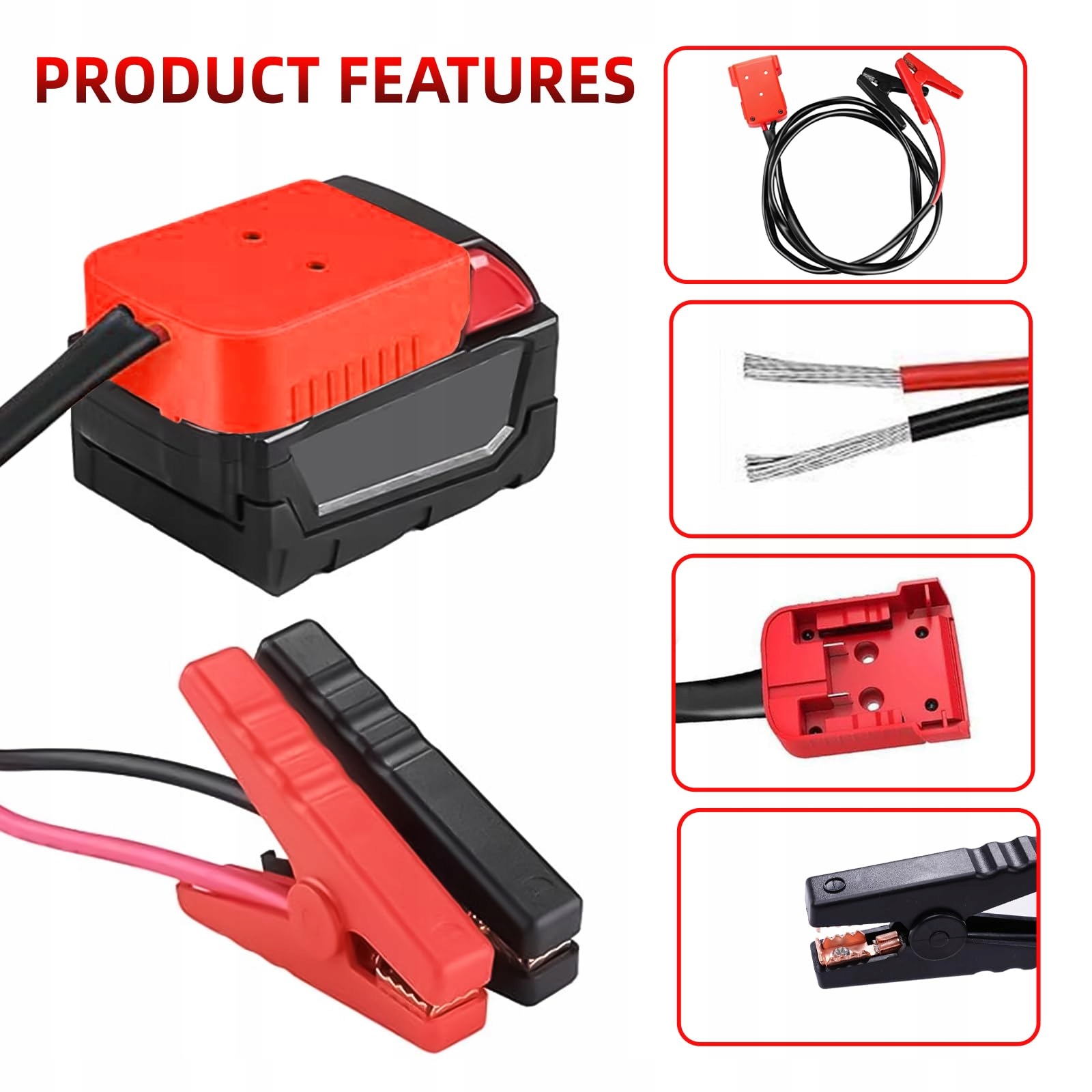 TKSE Adapter Rozruchowy 1.8M Zestaw Awaryjny 8AWG Do Milwaukee M18 — miniatura 9