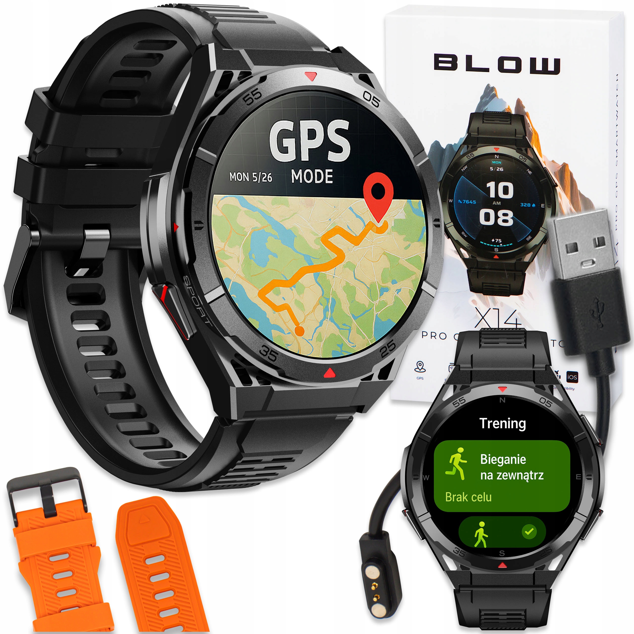 Smartwatch Pánske Hodinky Gps Amoled Vodotesné Rozhovory Smart Watch Menu Pl